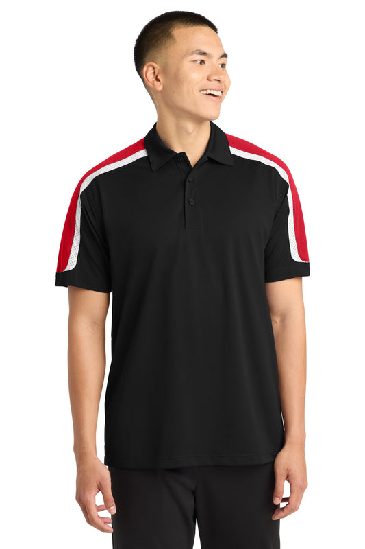SanMar ST658_blacktrueredwhite_model_front.jpg