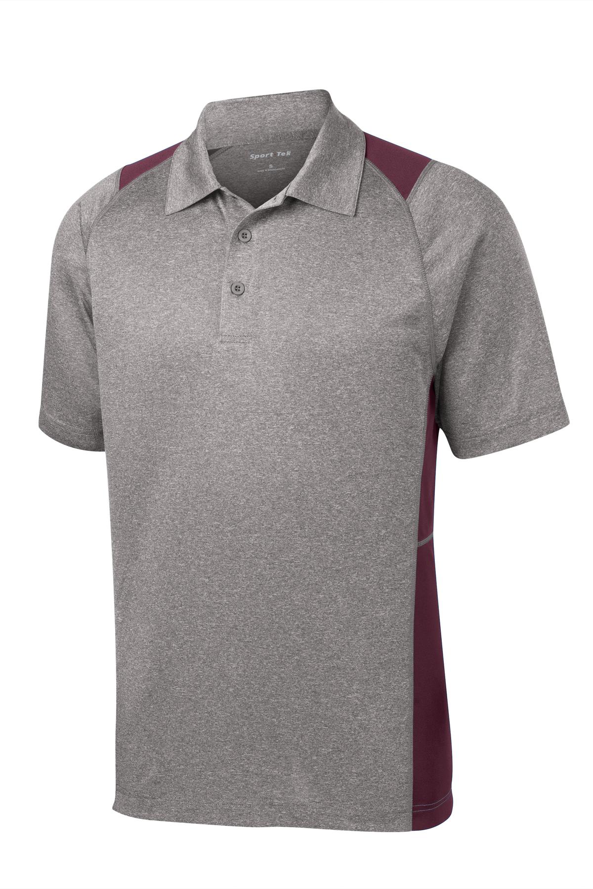 Sport-Tek Heather Colorblock Contender Polo. ST665