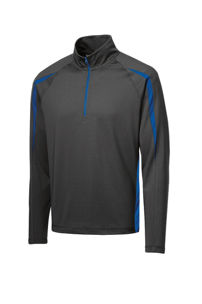 Sport-Tek Sport-Wick Stretch 1/4-Zip Colorblock Pullover. ST851