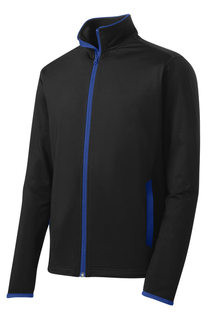 Sport-Tek Sport-Wick Stretch Contrast Full-Zip Jacket. ST853