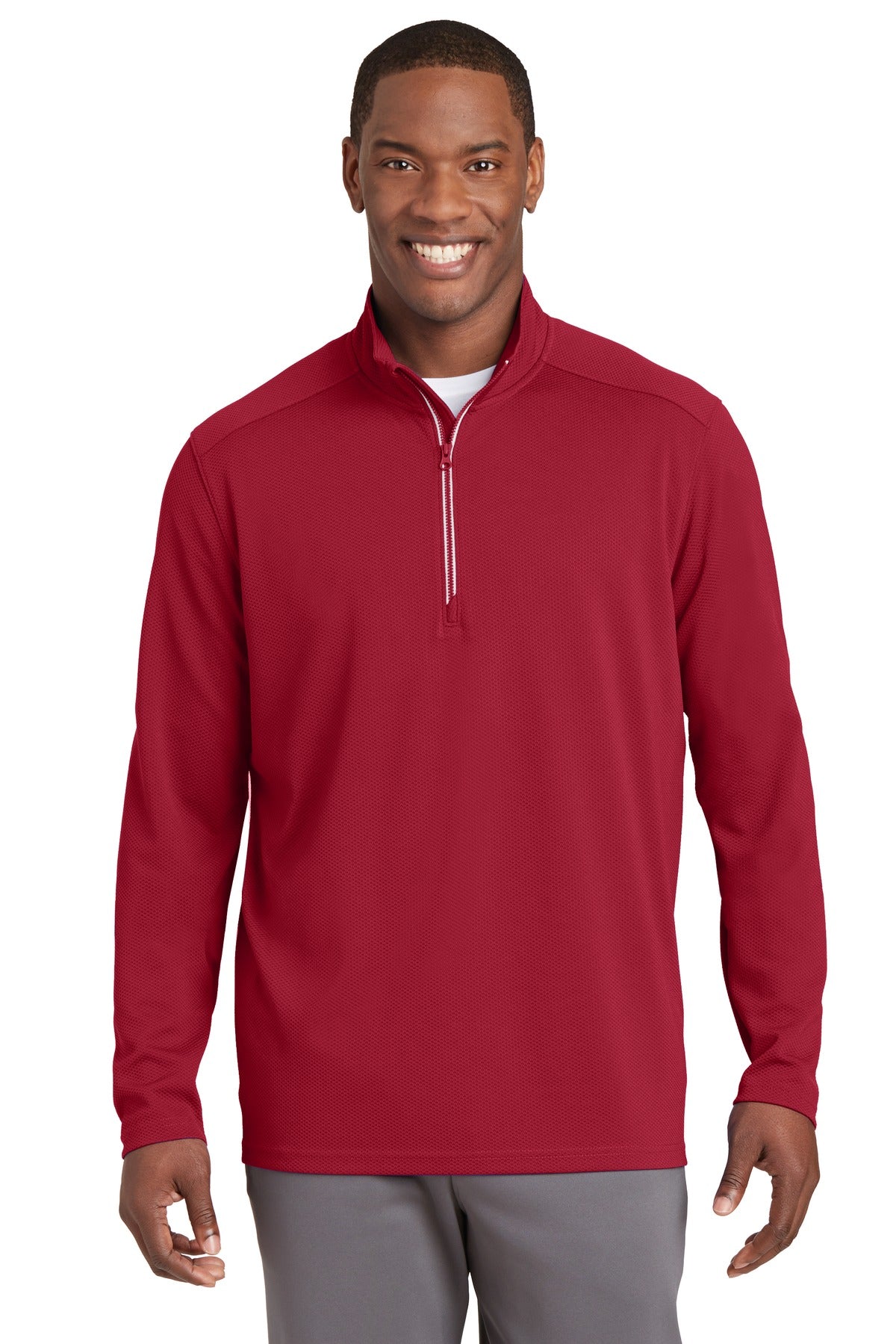 Sport-Tek Sport-Wick Textured 1/4-Zip Pullover. ST860