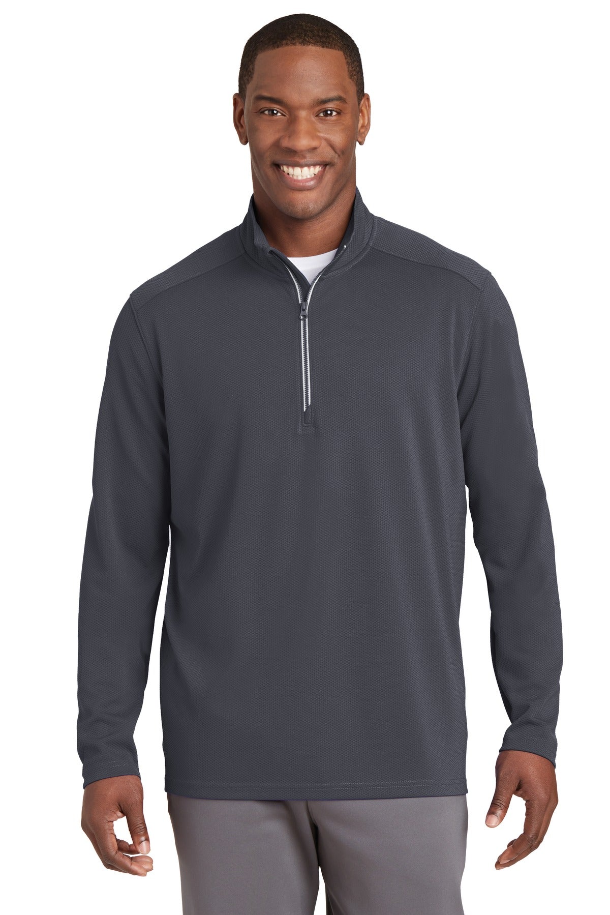 Sport-Tek Sport-Wick Textured 1/4-Zip Pullover. ST860
