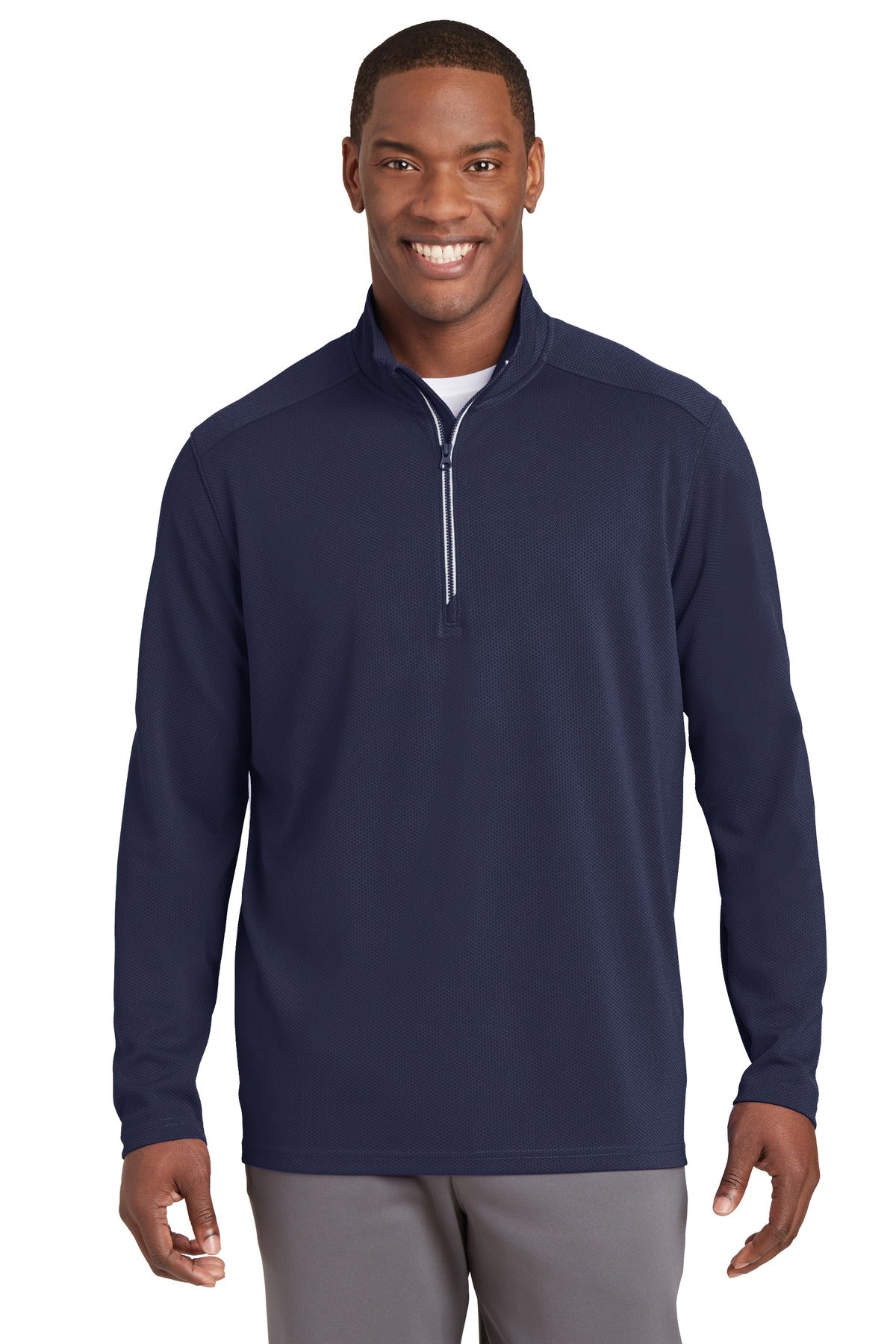 Sport-Tek Sport-Wick Textured 1/4-Zip Pullover. ST860
