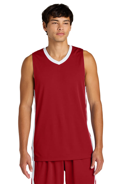 SanMar ST900_deepredwhite_model_front.jpg