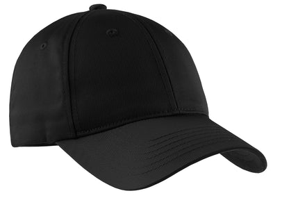 Front View of Black Sport-Tek Youth Dry Zone Nylon Cap. YSTC10