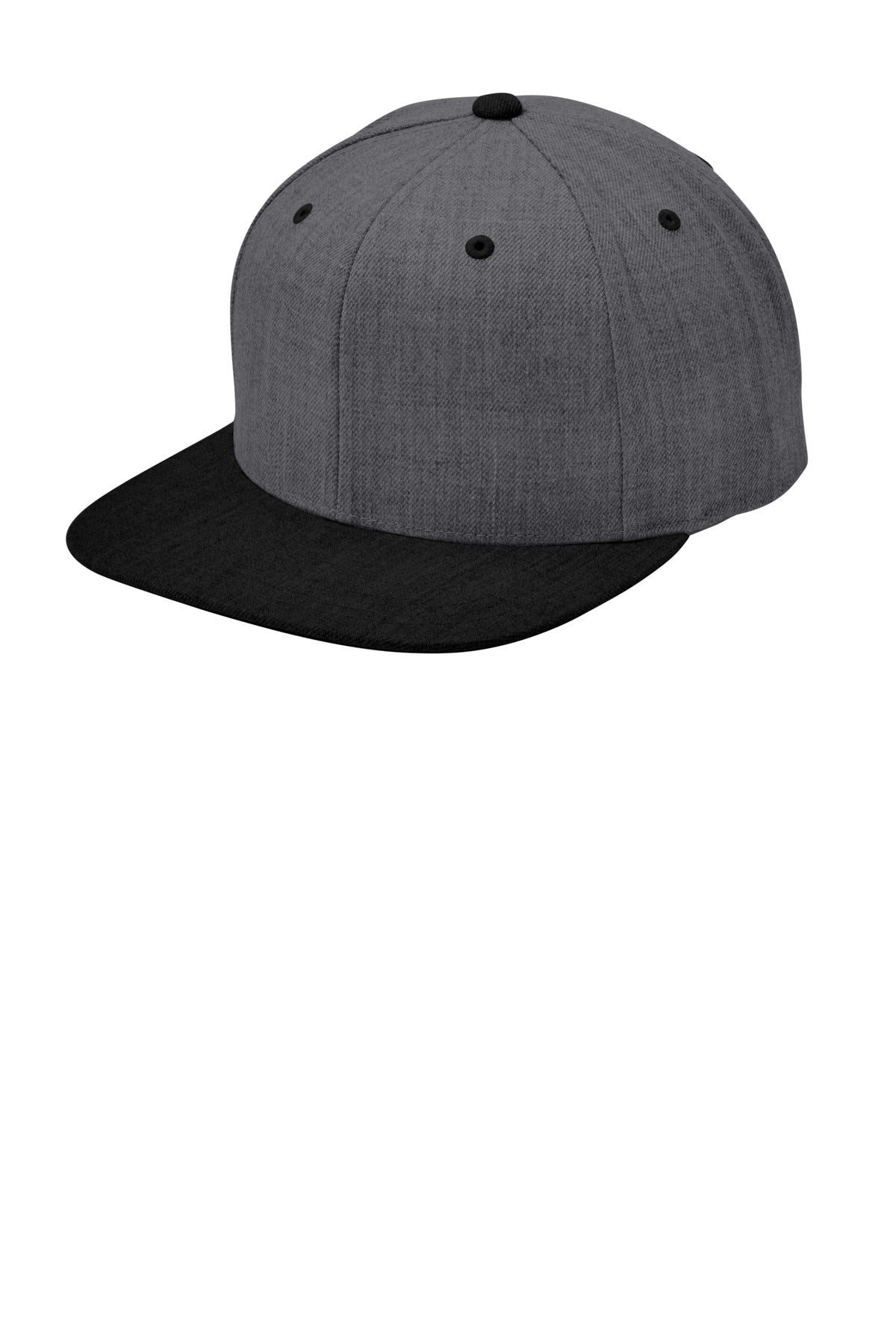 SanMar STC19_DARKHEATHERGREYBLACK_Hat_Left.jpg