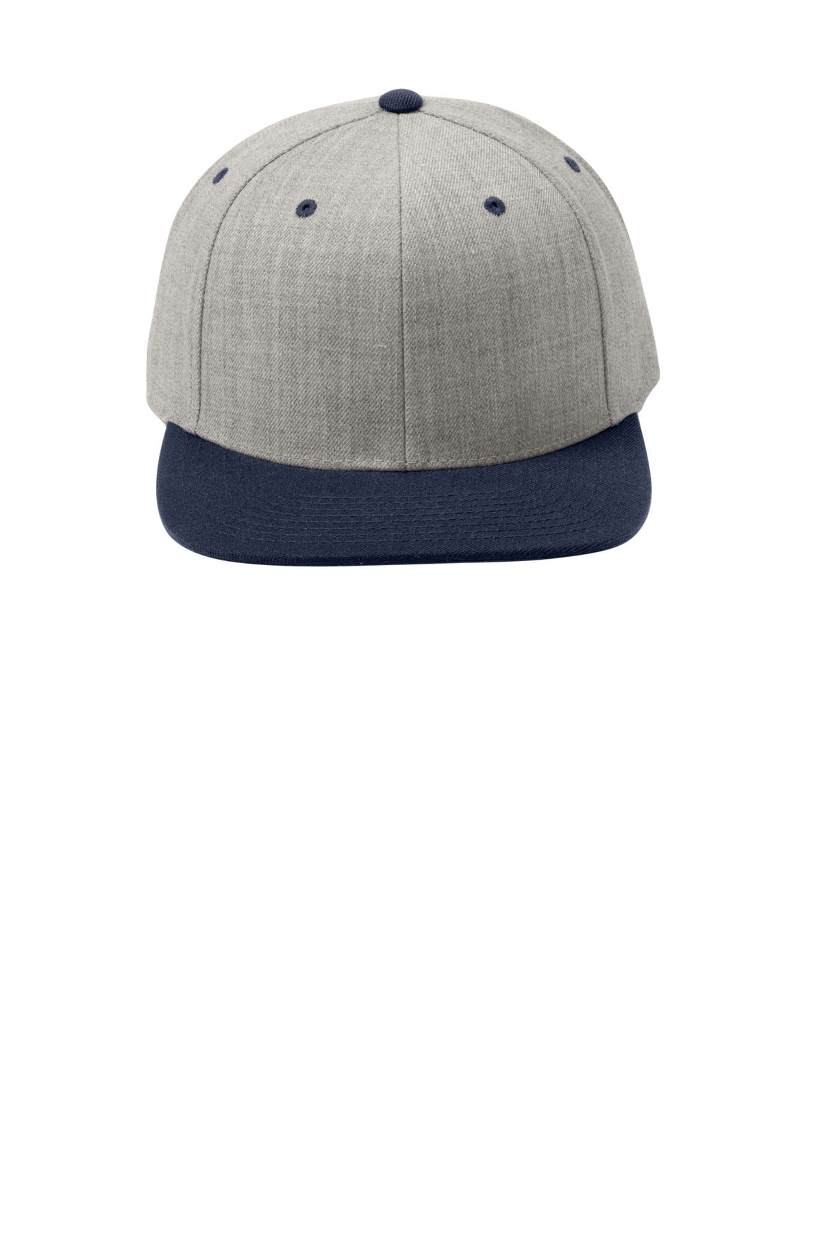 SanMar STC19_HeatherGreyTrueNavy_Hat_Front.jpg?v=1762270319