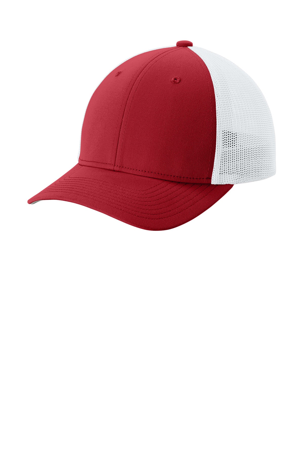 SanMar STC60_deepredwhite_hat_left.jpg