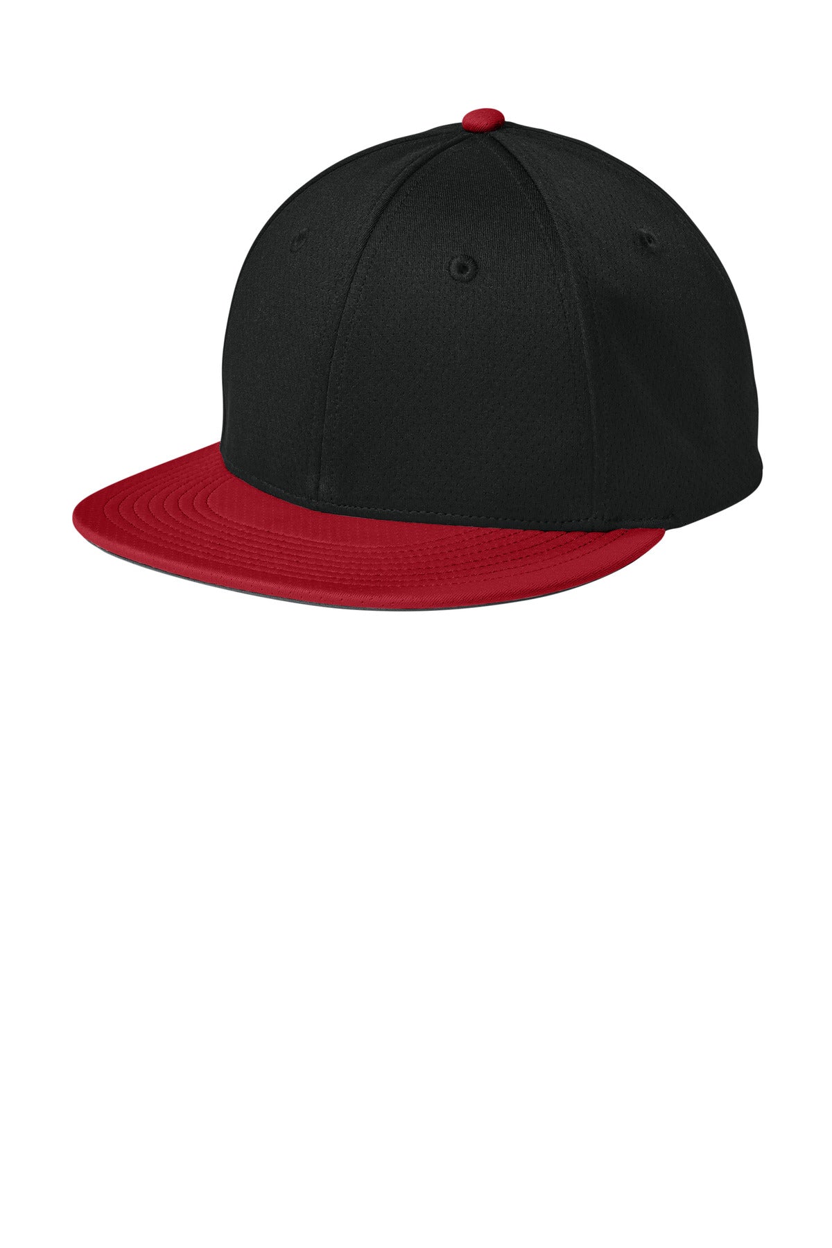 SanMar STC70_blackdeepredblack_hat_left.jpg