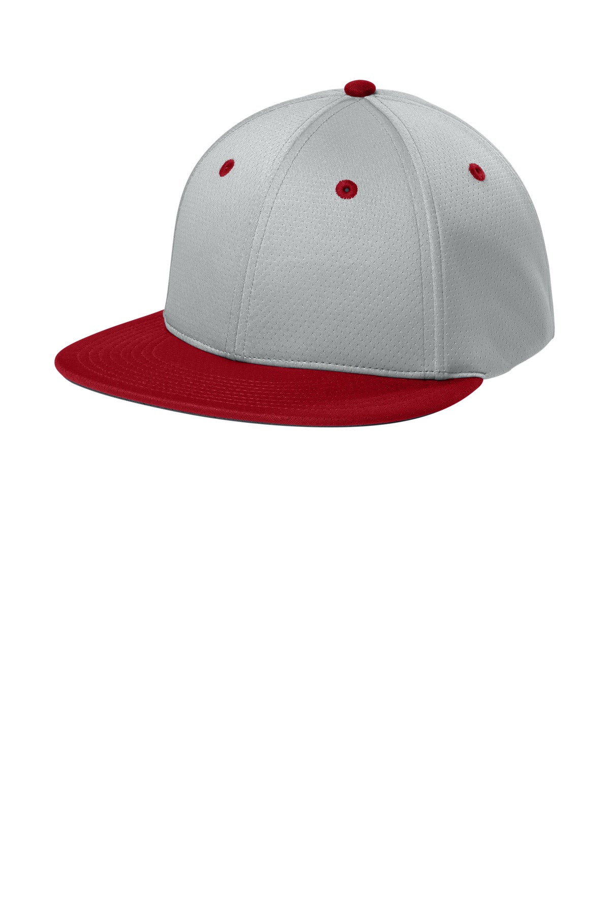 SanMar STC70_silverdeepredsilver_hat_left.jpg