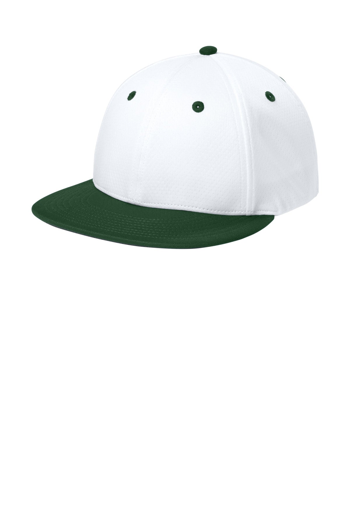 SanMar STC70_whiteforestgreenwhite_hat_left.jpg