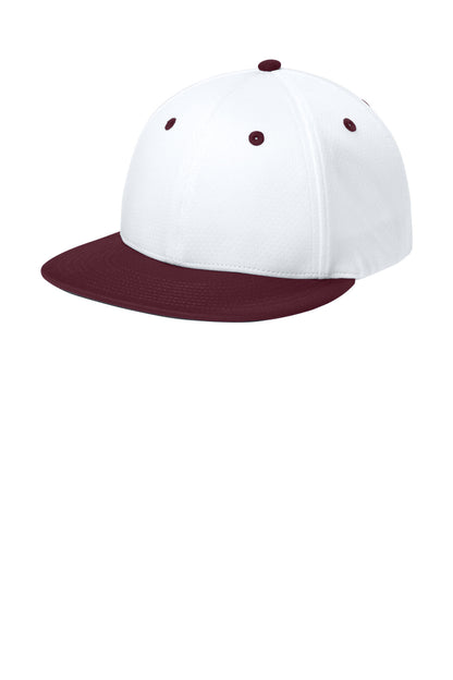SanMar STC70_whitemaroonwhite_hat_left.jpg