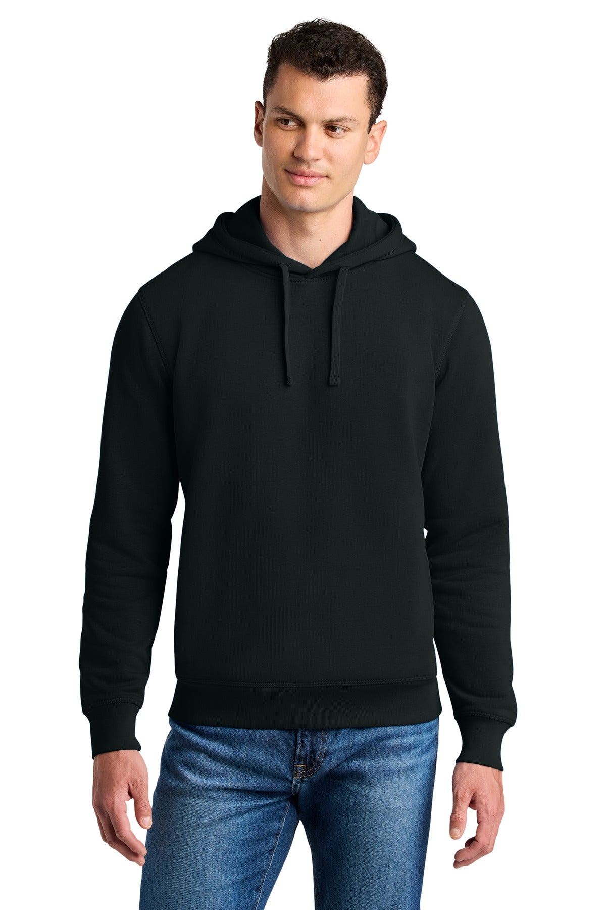 Front View of Black Stanley/Stella Unisex Sounder Hooded Sweatshirt SXU012  - XL