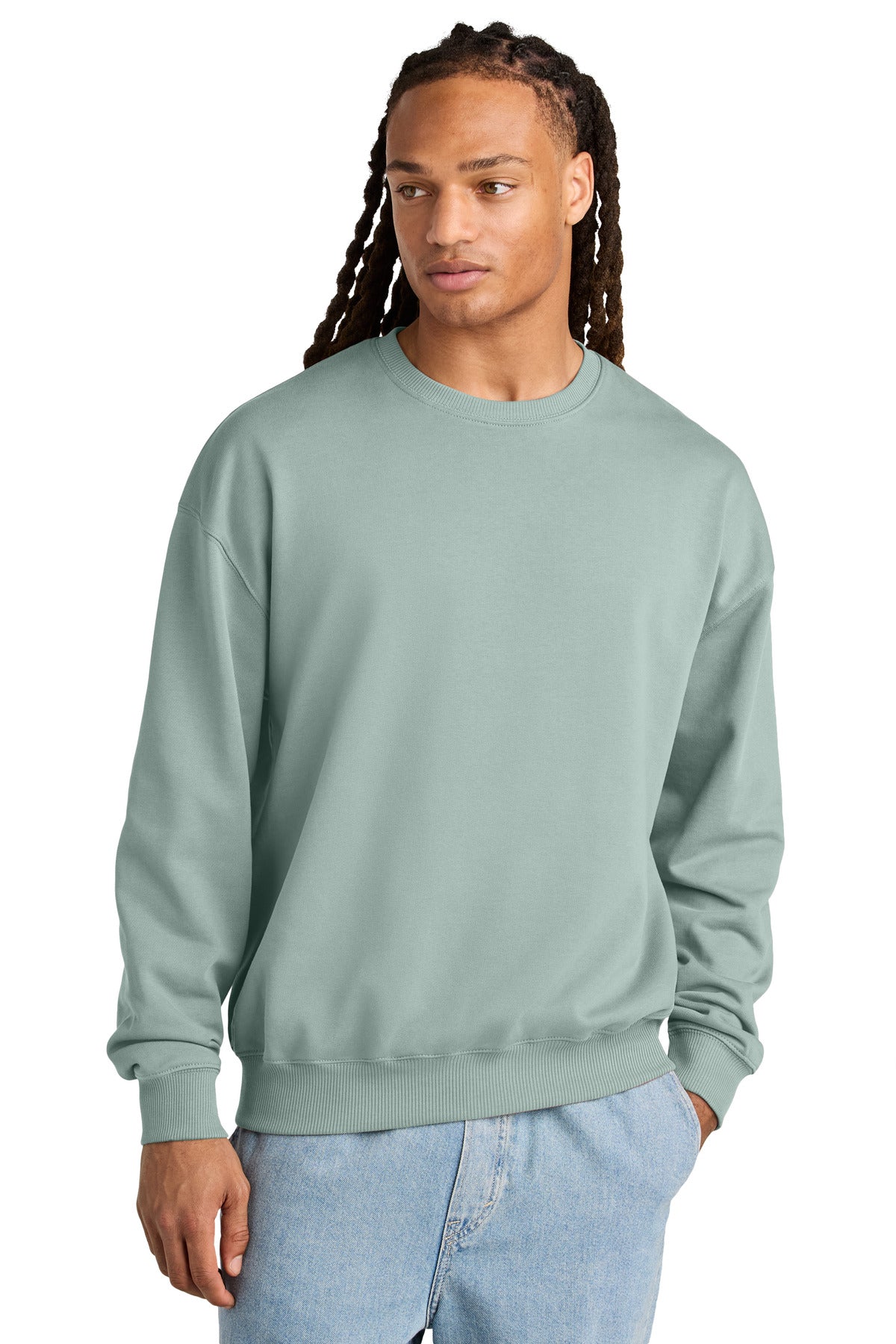 Front View of Aloe Stanley/Stella Unisex Ledger Dry Crewneck Sweatshirt SXU029  - 3XL