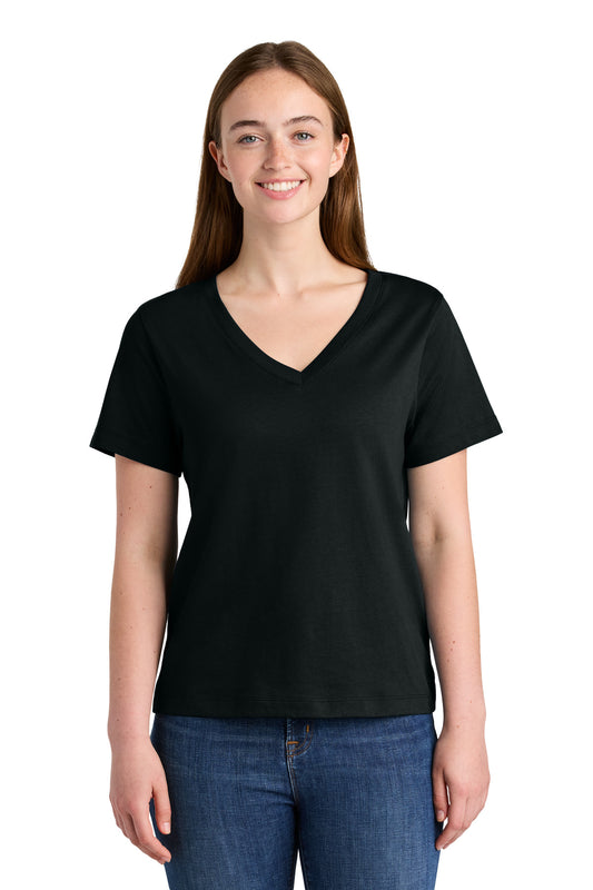 Front View of Black Stanley/Stella Women's Stella Isla V-Neck Tee SXW032  - XS