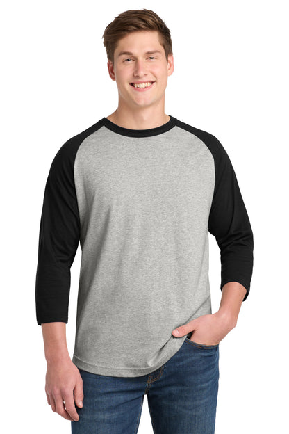 SanMar T200_heathergreyblack_model_front.jpg