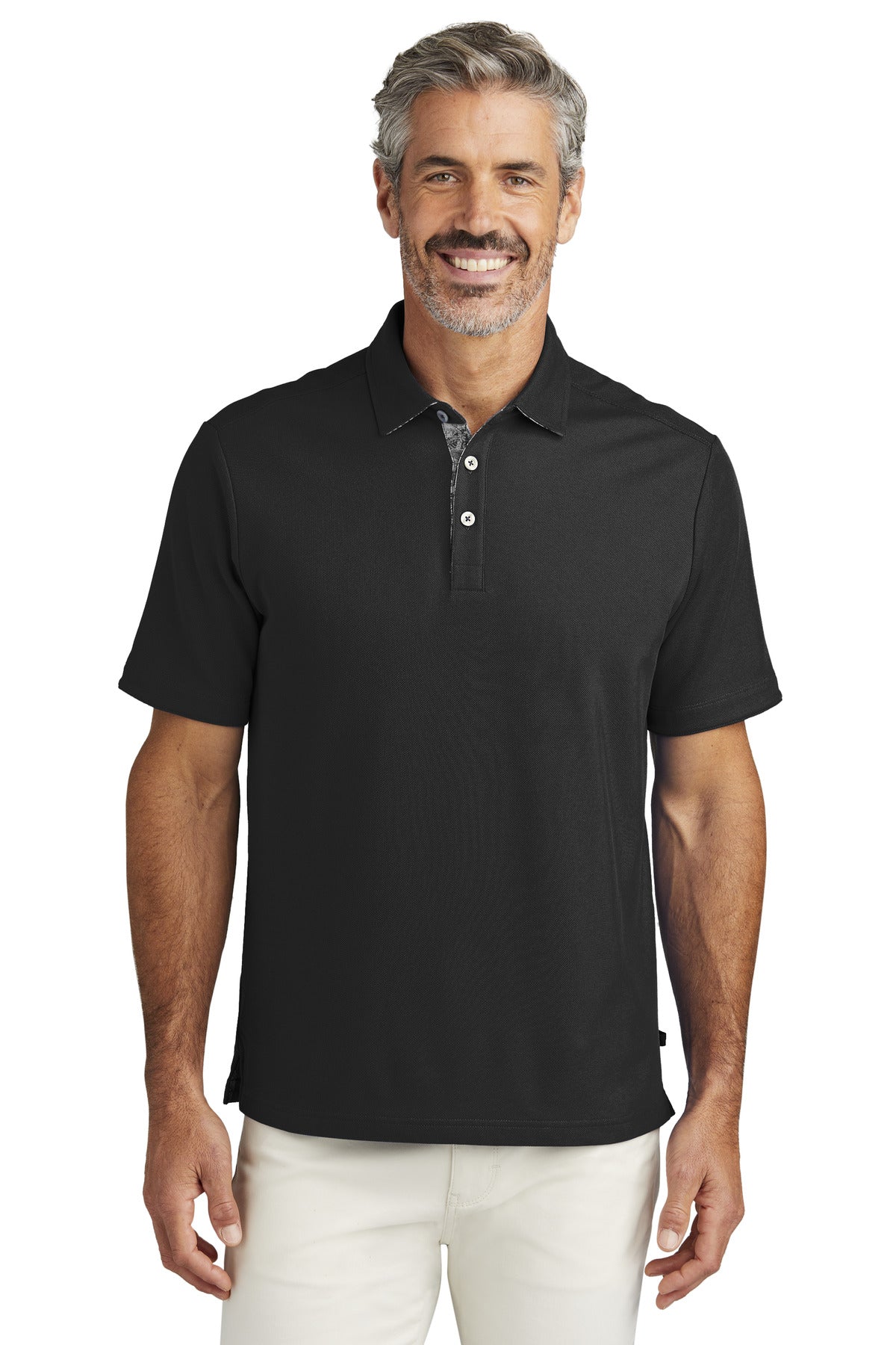 Front View of Black LIMITED EDITION Tommy Bahama 5 O'Clock Polo T223508TB  - S