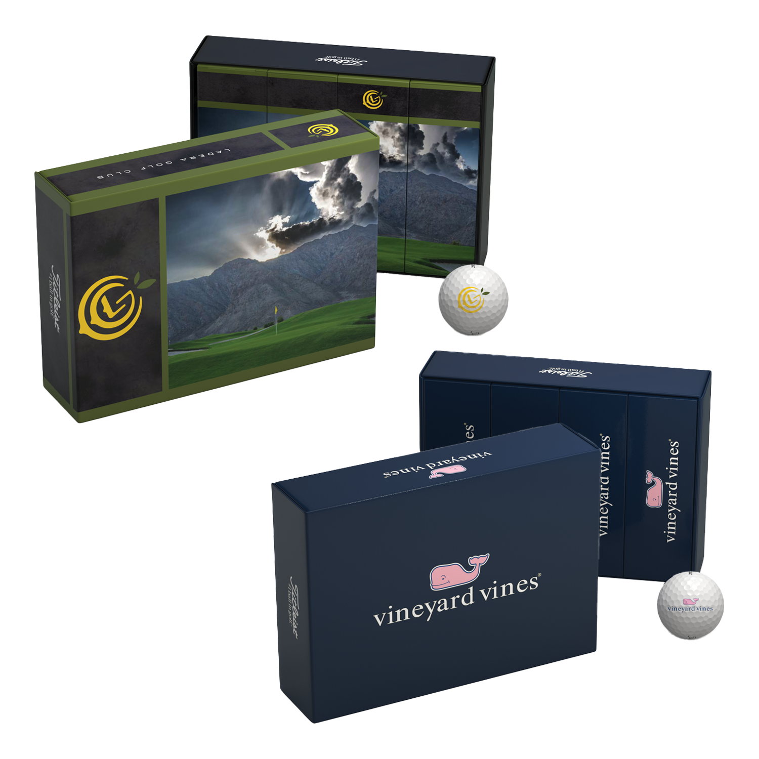 White Titleist Custom Dozen with Custom Sleeves