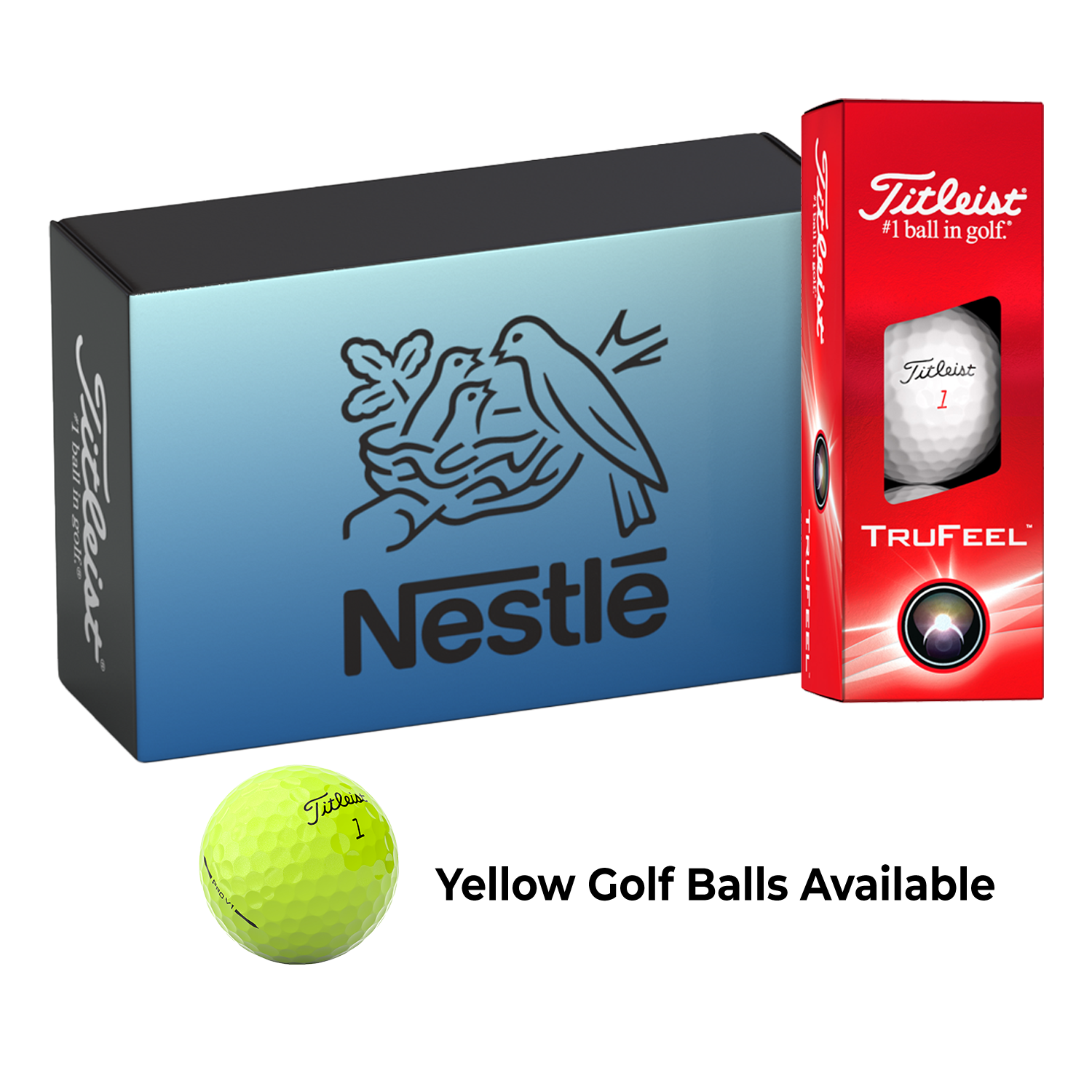 White Titleist Half Dozen Custom Golf Ball Box with Stock Sleeves