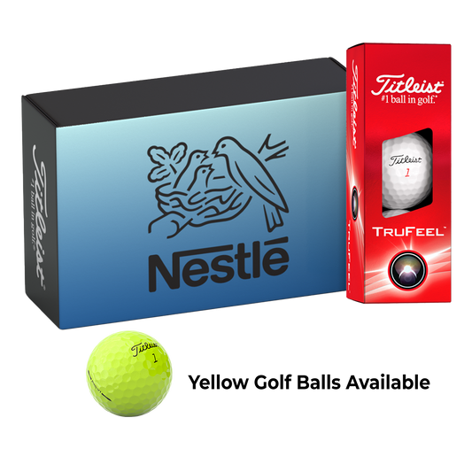 White Titleist Half Dozen Custom Golf Ball Box with Stock Sleeves