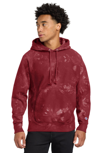 Champion Reverse Weave Scrunch-Dye Tie-Dye Hooded Sweatshirt. TDS101