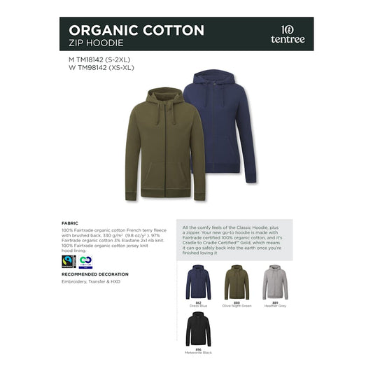 Black tentree Organic Cotton Zip Hoodie - Men's  - S
