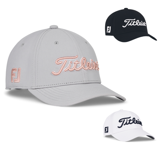 Black White Titleist Junior Tour Performance Golf Cap