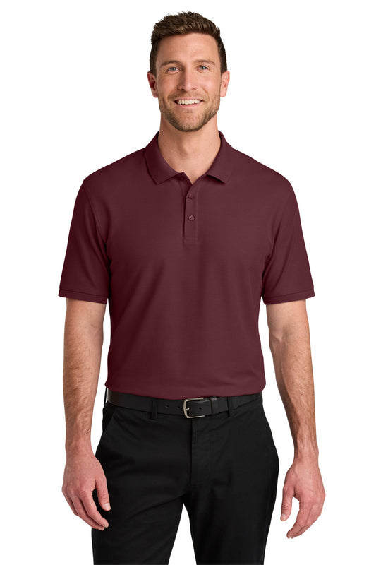 Front View of Burgundy Port Authority Tall Wearever Signature Pique Polo TLK200  - XLT