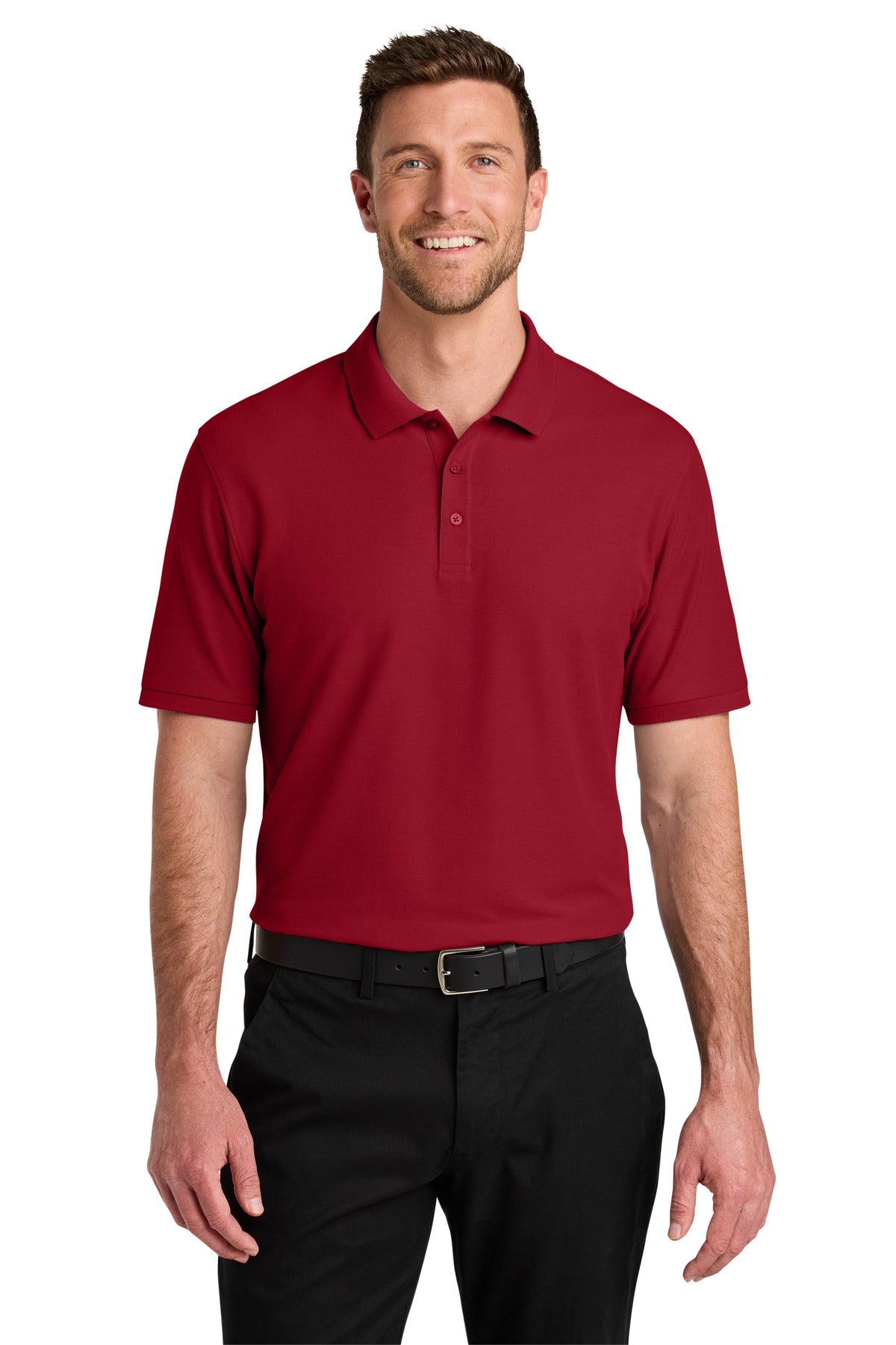 SanMar TLK200_richred_model_front.jpg