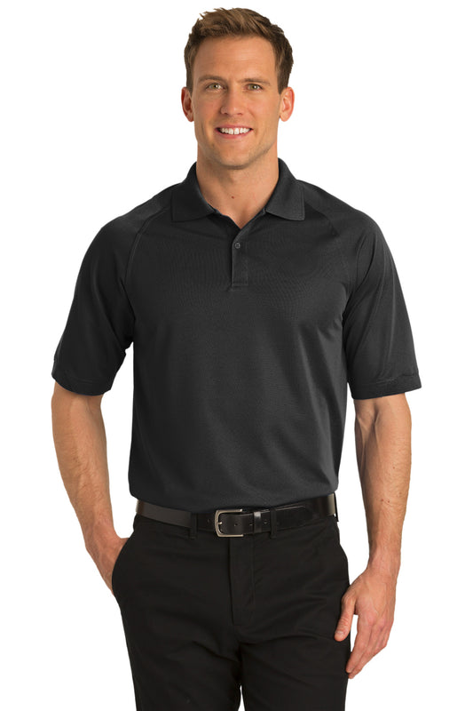 Front View of Black Port Authority Tall Dry Zone Ottoman Polo. TLK525  - XLT
