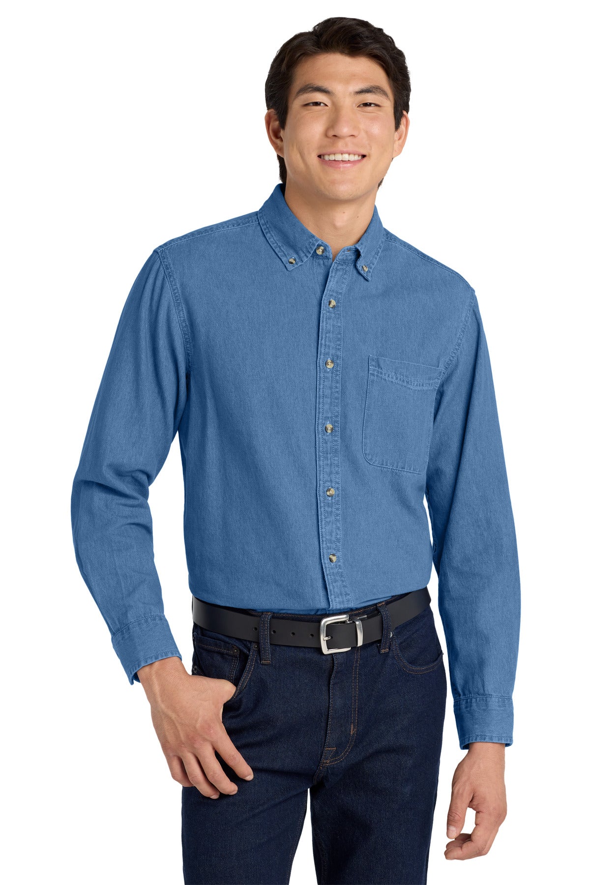 SanMar TLS600_fadeddenim_model_front.jpg