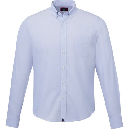 Front View of Blue UNTUCKit Hillside Select WF Long Slv Shirt-Men's  - S