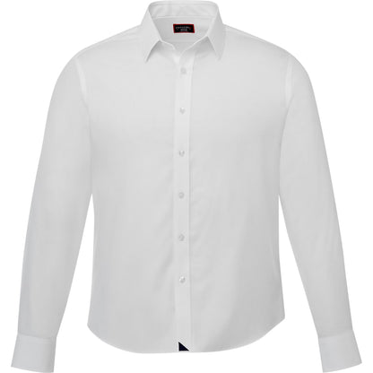 Front View of White UNTUCKit Las Cases WF Long Slv Slim Fit Shirt-Men's  - S