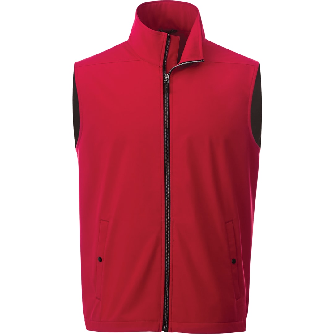 Front View of Red Men's WARLOW Softshell Vest  - S