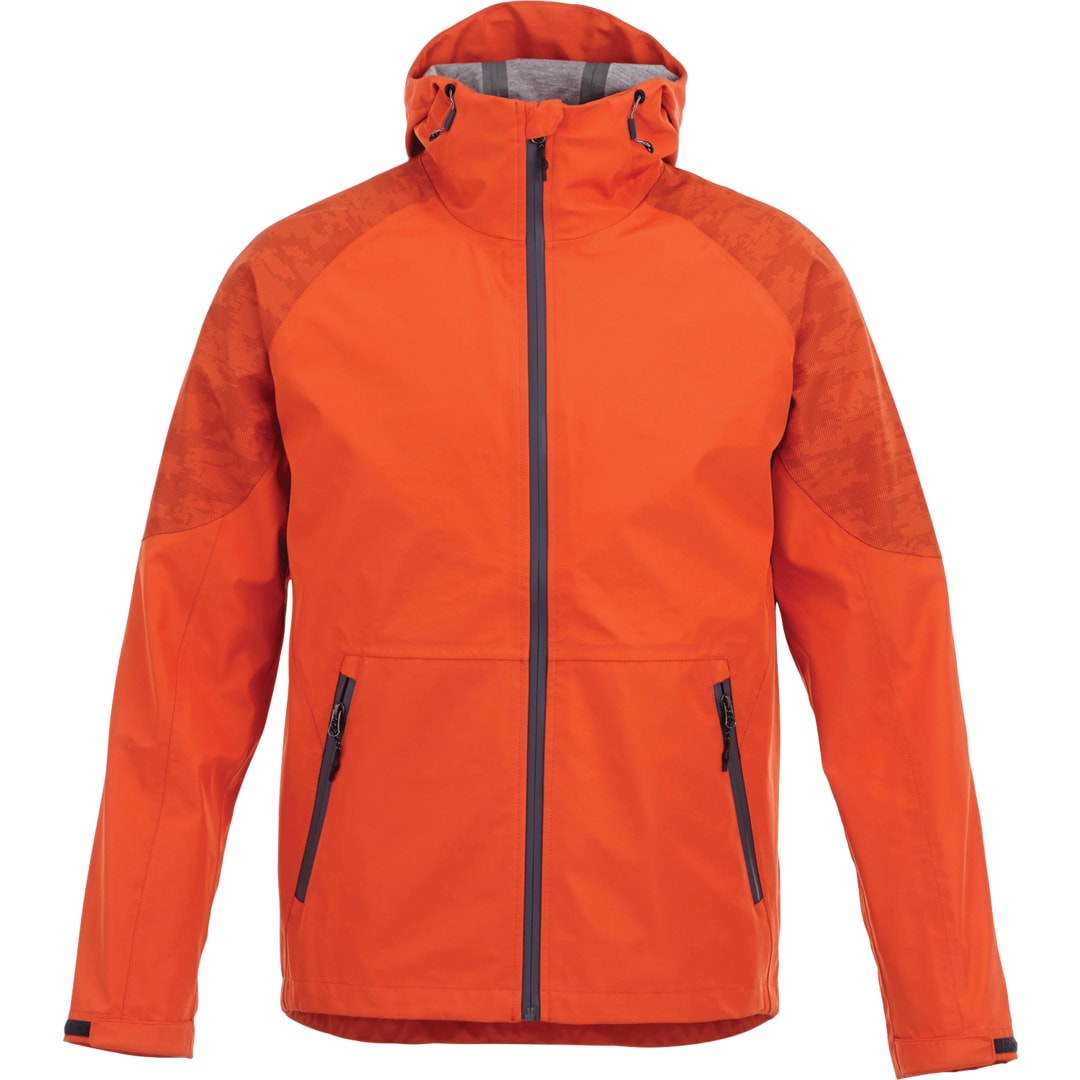 Front View of Orange Men's INDEX Softshell Jacket  - S