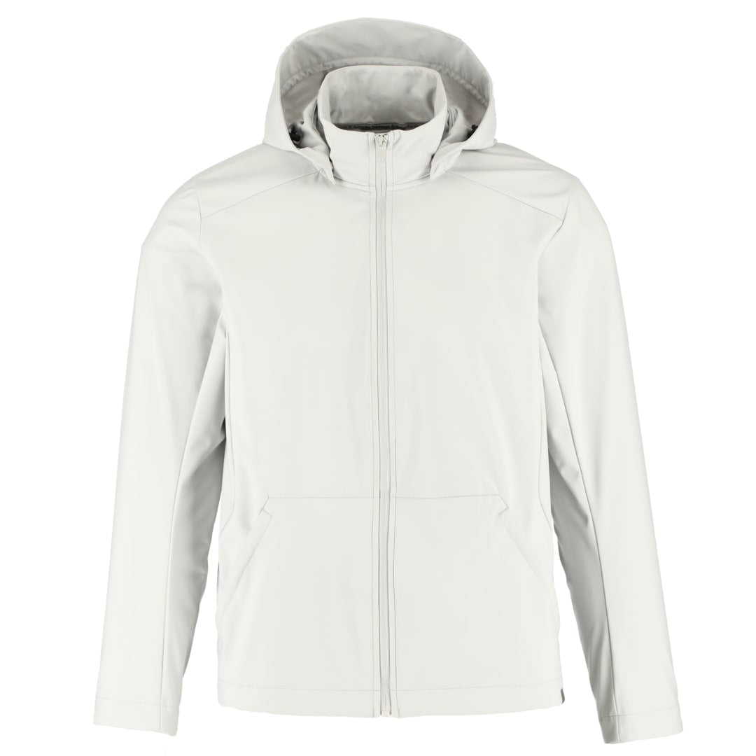 Front View of Grey MANZANO Eco Softshell Jacket - Men's  - S