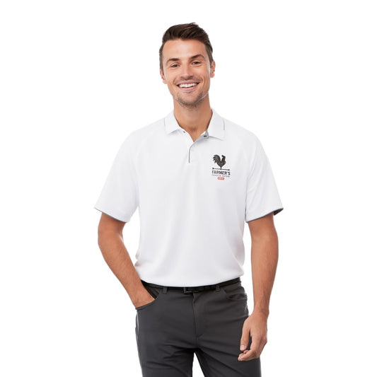 Front View of White Men's REMUS SS Polo  - S