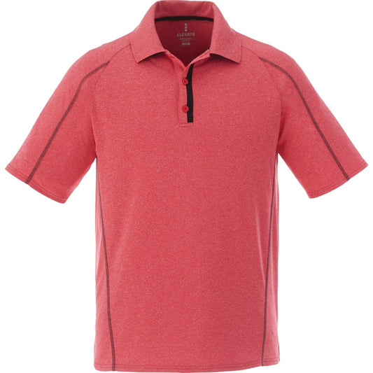Front View of Red Men's MACTA Short Sleeve Polo  - S
