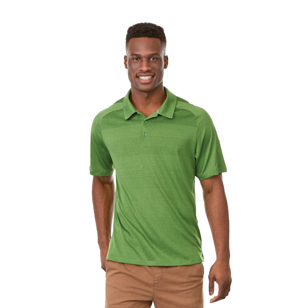 Front View of Green Men's ANTERO Short Sleeve Polo  - S