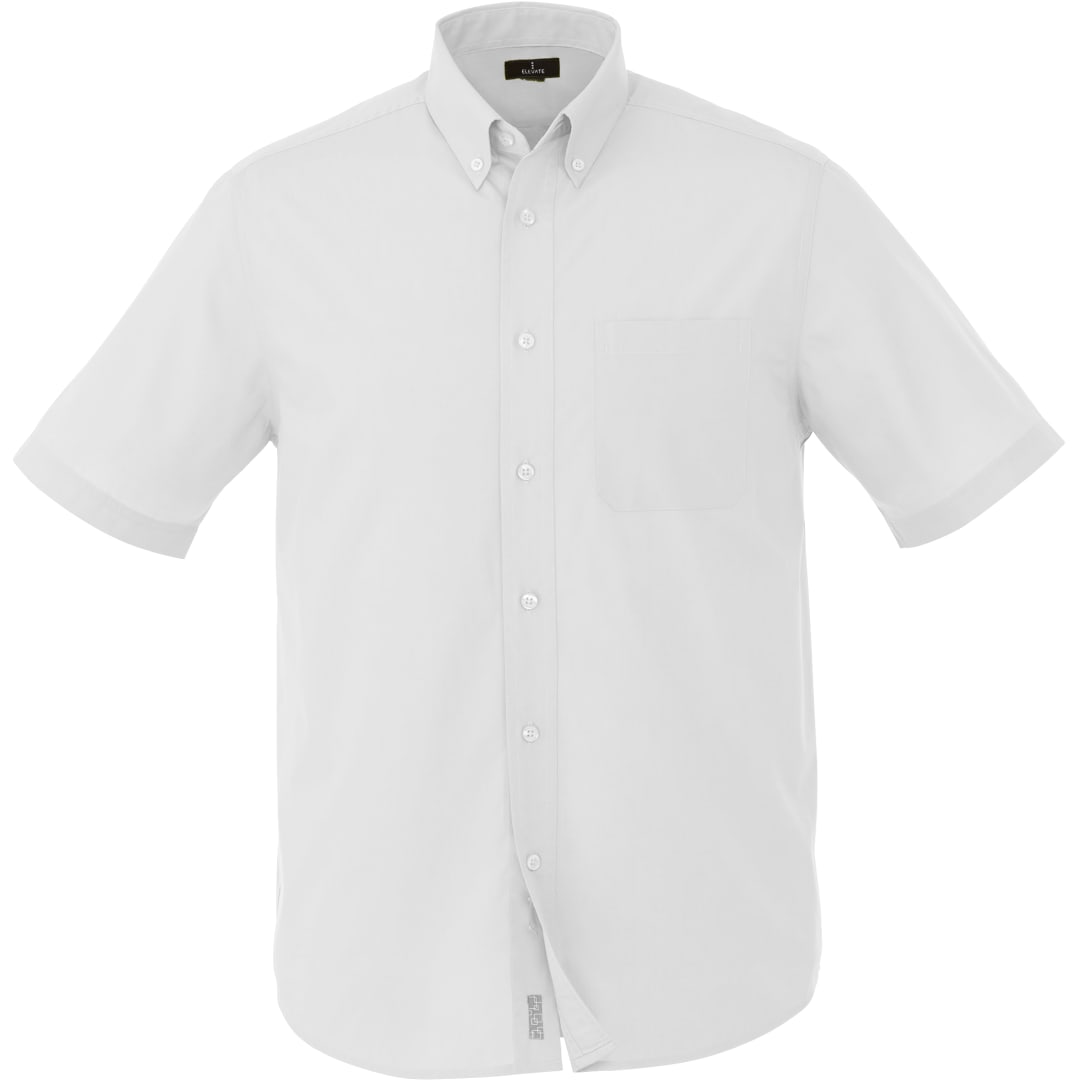Front View of White Men's COLTER Short Sleeve Shirt  - S