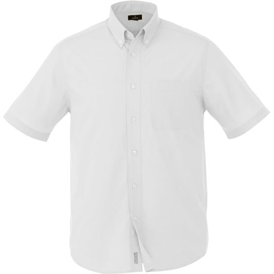 Front View of White Men's COLTER Short Sleeve Shirt  - S