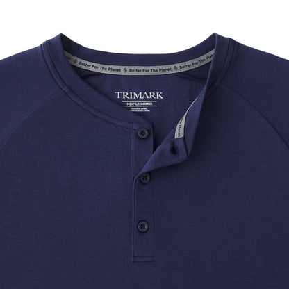 Black Men's SOMOTO Eco Short Sleeve Henley  - S