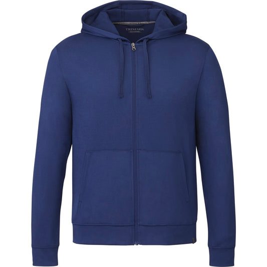 Front View of Blue Men's LAVAR Eco Knit Full Zip Hoody  - S