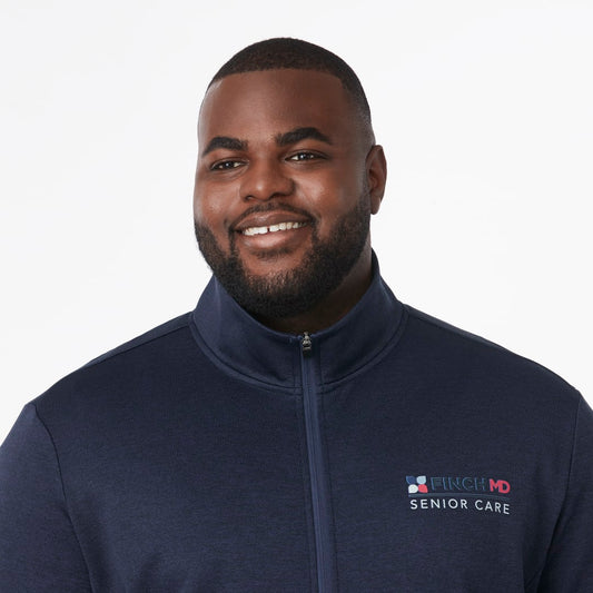 Front View of Blue MERRITT Eco Knit Full Zip - Men's  - S