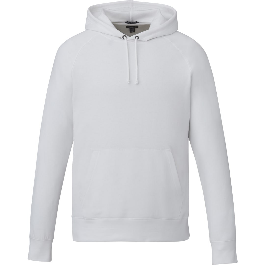Front View of White Unisex DAYTON Classic Fleece Hoody  - XS