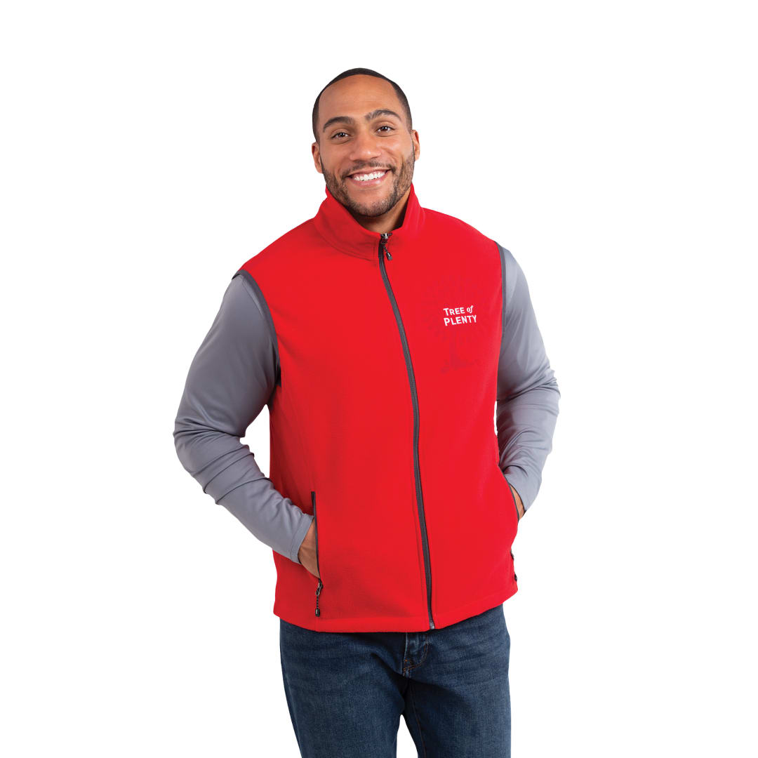 Front View of Red Men's Tyndall Polyfleece Vest  - S