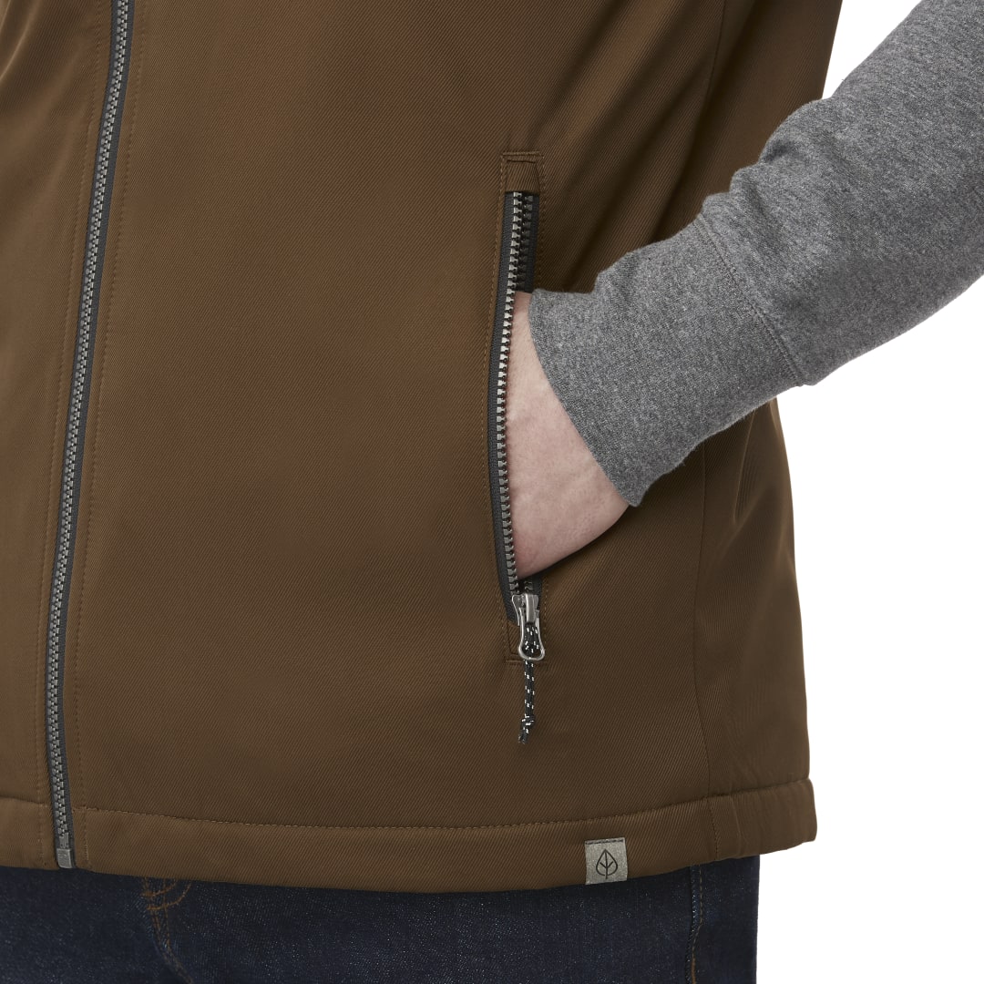 Front View of Brown HARDY Eco Vest - Men's  - S
