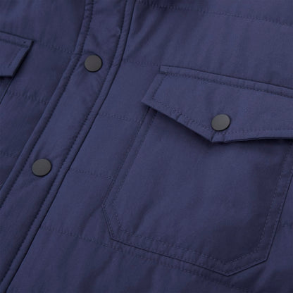 Front View of Blue Men's PORTER Eco Insulated Shacket  - S