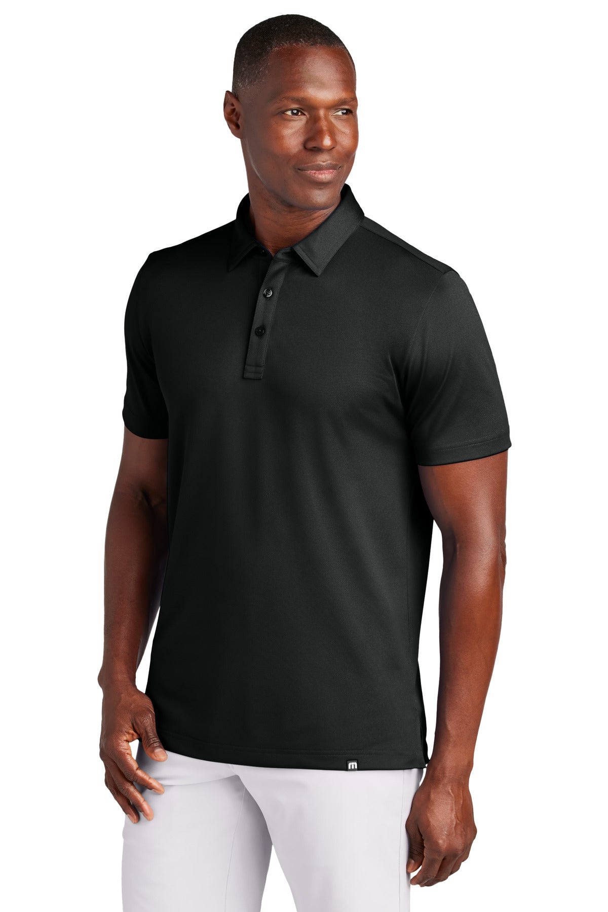 Front View of Black TravisMathew Cabana Solid Polo TM1MAA370  - S