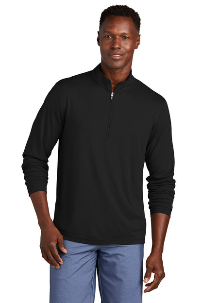 Front View of Black TravisMathew Coto Performance 1/4-Zip TM1MY397  - S